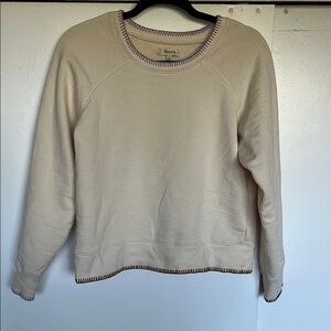 Madewell Cream Sweatshirt with Contrast Stitching